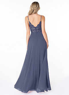 Azazie Lena Bridesmaid Dresses Stormy A-Line Lace Chiffon Dress image2