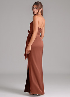 Azazie Jamie Bridesmaid Dresses Clay A-Line Strapless Stretch Satin Convertible Dress image5