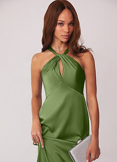 Barbie ♥ Azazie Bridesmaid Dresses Juniper Sheath Stretch Satin Dress image6