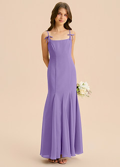 Azazie Evey Junior Abito Sirena in Chiffon Plissettato Tahiti image4