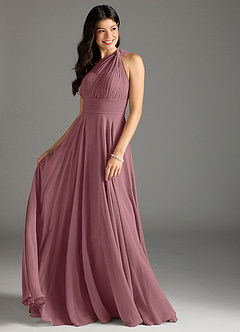 Azazie Charlize Bridesmaid Dresses Amethyst A-Line One Shoulder Chiffon Dress image3