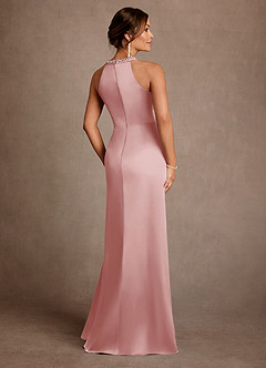 Azazie Lawrence Suknie dla Matki Panny Młodej Linia A Pofałdowany Satyna elastyczna Długość podłogi Sukienka image3