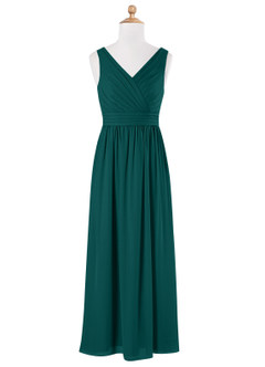 Azazie Kora Junior Peacock A-Line Pleated Chiffon Dress image5