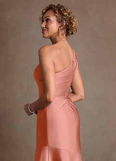 Azazie Haifa Suknie dla Matki Panny Młodej Syrena Jedno ramię Satyna elastyczna Długość podłogi Sukienka image7