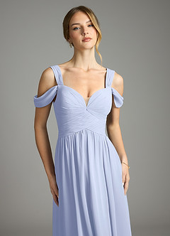 Azazie Lianne Vestidos de damas de honor Vestido de Hielo de Gasa de Corte en A con Vestidos sin tirantes image3