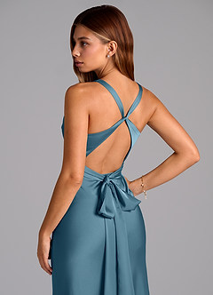 Azazie Hati Bridesmaid Dresses Bermuda Mermaid Stretch Satin Dress image2