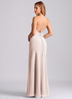 Azazie Grata Brudtärnklänningar Klä av Sjöjungfru i Chiffong Plisserad Rosenblad image2