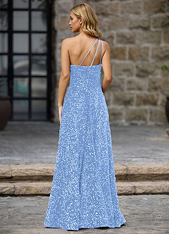 Opulent Light Blue Velvet Sequins Prom Dress image6