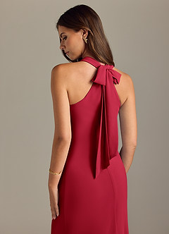 Azazie Doretta Bridesmaid Dresses Scarlet Mermaid Pleated Chiffon Dress image2