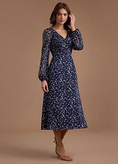 Edith Floral Gingham Midi Dress image4