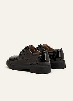 front Boys Wedding Brogue Patent Leather Shoes