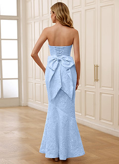 Jiral Sky Blue Mermaid Jacquard Prom Dress image2