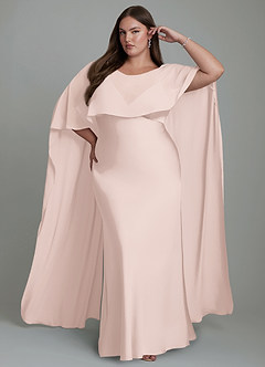Azazie Stefania Bridesmaid Dresses Blushing Pink A-Line Stretch Satin Dress image7