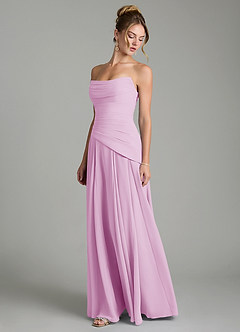 Azazie Gabriela Bridesmaid Dresses Candy Pink A-Line Corset Chiffon Dress image6