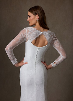 Azazie Briar Wedding Dresses Diamond White Mermaid Sweetheart Neckline Lace Dress image5