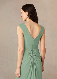 Azazie Andi Mother of the Bride Dresses Matcha A-Line Pleated Mesh Dress image5