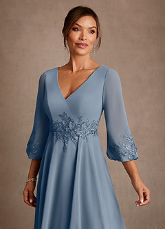 Azazie Yorba Kleider für die Brautmutter A-Linie Spitze Chiffon Kleid Zwielichtviolett image5