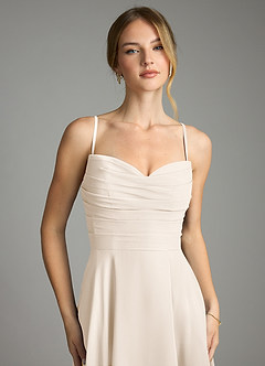 Azazie Ayla Bridesmaid Dresses White Alabaster A-Line Sweetheart Neckline Chiffon Dress image4
