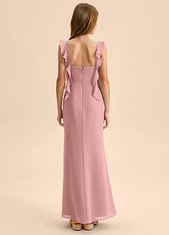 Azazie Jessamine Junior Dusty Rose Mermaid Sweetheart Neckline Chiffon Dress image2