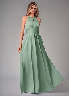Azazie Bonnie Matcha Stretch Satin Bridesmaid Dresses | Azazie