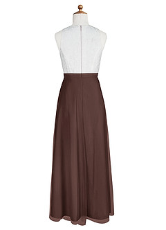 Azazie Albertine Junior A-Linie Spitze Chiffon Kleid Ganache image8