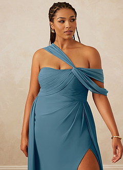 Christian Siriano Bridal for Azazie 1014 Bridesmaid Dresses Bermuda A-Line Off the Shoulder Chiffon Dress image15