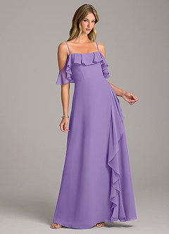 Azazie Aubrie Brautjungfernkleider A-Linie Schulterfrei Chiffon Kleid Tahiti image1