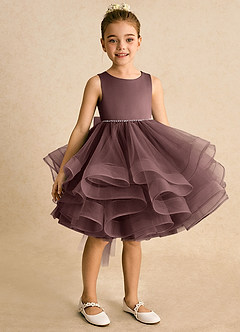 Azazie Tinie Robe Demoiselle D'honneur Fillette Robe Princesse en Tulle Arc Expresso image2