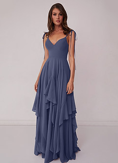Barbie ♥ Azazie Bridesmaid Dresses Stormy A-Line Bow Chiffon Dress image4