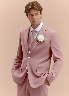front James Dusty Rose Structured Stretch 3-piece suit