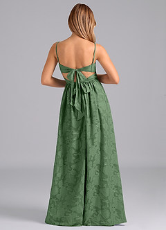 Azazie Zeya Bridesmaid Dresses Eucalyptus A-Line Bow Floral Burnout Dress image6