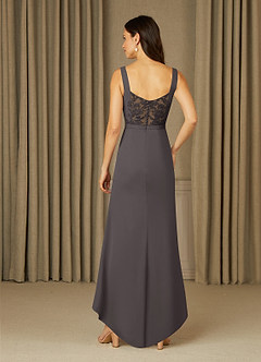 Azazie Yabelle Mother of the Bride Dresses Steel Grey Mermaid Lace Chiffon Dress image2