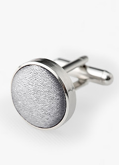 front Rounded Metallic Satin Cuff Links