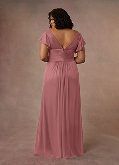 Azazie Reneya Mother of the Bride Dresses Desert Rose A-Line Pleated Mesh Dress image10