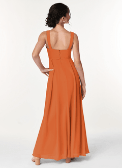 Azazie Simoan Junior Cinnamon A-Line Sweetheart Neckline Chiffon Dress image2