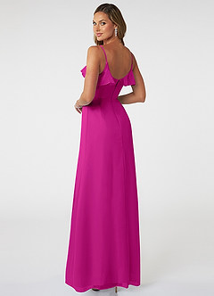 Azazie Natalia Brautjungfernkleider A-Linie Chiffon Kleid Fuchsia image4