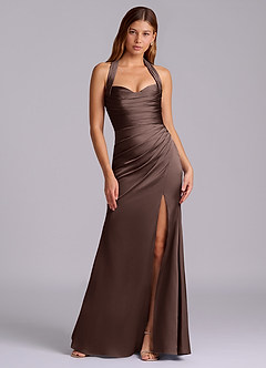 Azazie Destiny Suknie dla druhen Syrena Dekolt w kształcie serca Satyna elastyczna Do ziemi Sukienka image13