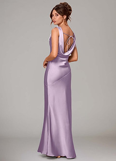 Azazie Rylina Abiti da Damigella Abito Sirena in Raso Elasticizzato Lilla Glassato image4