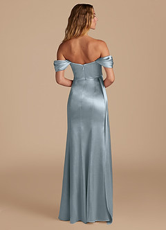 Azazie Amyra Brautjungfernkleider Wandelbar Meerjungfrau-Linie Herzausschnitt Metallischer Satin Kleid Staubblau image6