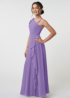 Azazie Aidy Junior Tahiti A-Line Bow Chiffon Dress image3
