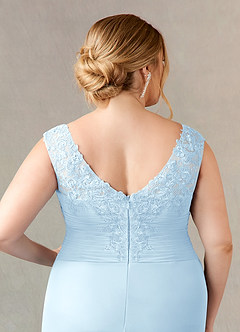 Azazie Edelin Mother of the Bride Dresses Sky Blue A-Line Sweetheart Neckline Pleated Mesh Dress image13