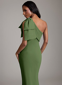 Azazie Yuanna Bridesmaid Dresses Olive Mermaid One Shoulder Chiffon Dress image7