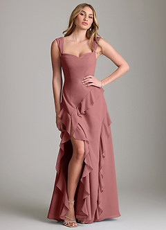 Azazie Sloane Bridesmaid Dresses Amethyst A-Line Sweetheart Neckline Chiffon Dress image3