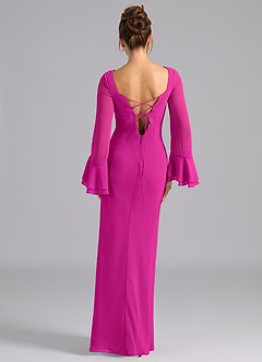 Azazie Leone Bridesmaid Dresses Fuchsia Mermaid Corset Chiffon Dress image6