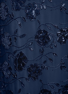 Azazie Tabby Mother of the Bride Dresses Navy Sequins Sheath Pleated Sequins Dress image6