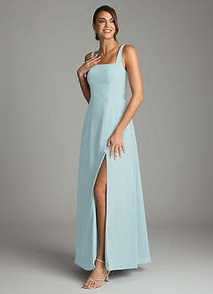 Azazie Debra Bridesmaid Dresses Mist A-Line with Pockets Chiffon Convertible Dress image5