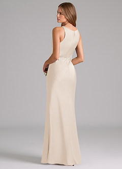 Azazie Allettie Bridesmaid Dresses White Alabaster Mermaid Stretch Satin Dress image2