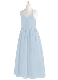 Azazie Cora A-Line Pleated Chiffon Floor-Length Junior Bridesmaid Dress image8