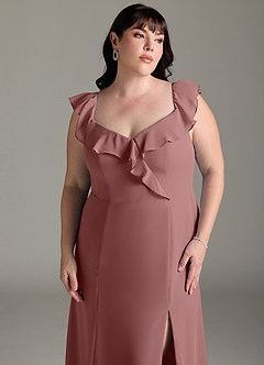 Azazie Sophie Jurken voor bruidsmeisjes Converteerbaar Jurk van Chiffon met A-Lijn Off the Shoulder Woestijnroos image13