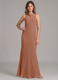 Azazie Allettie Abiti da Damigella Abito Sirena in Chiffon Bronzo image1